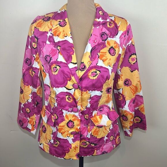NWOT Joan Rivers floral blazer size 6 - Picture 1 of 10